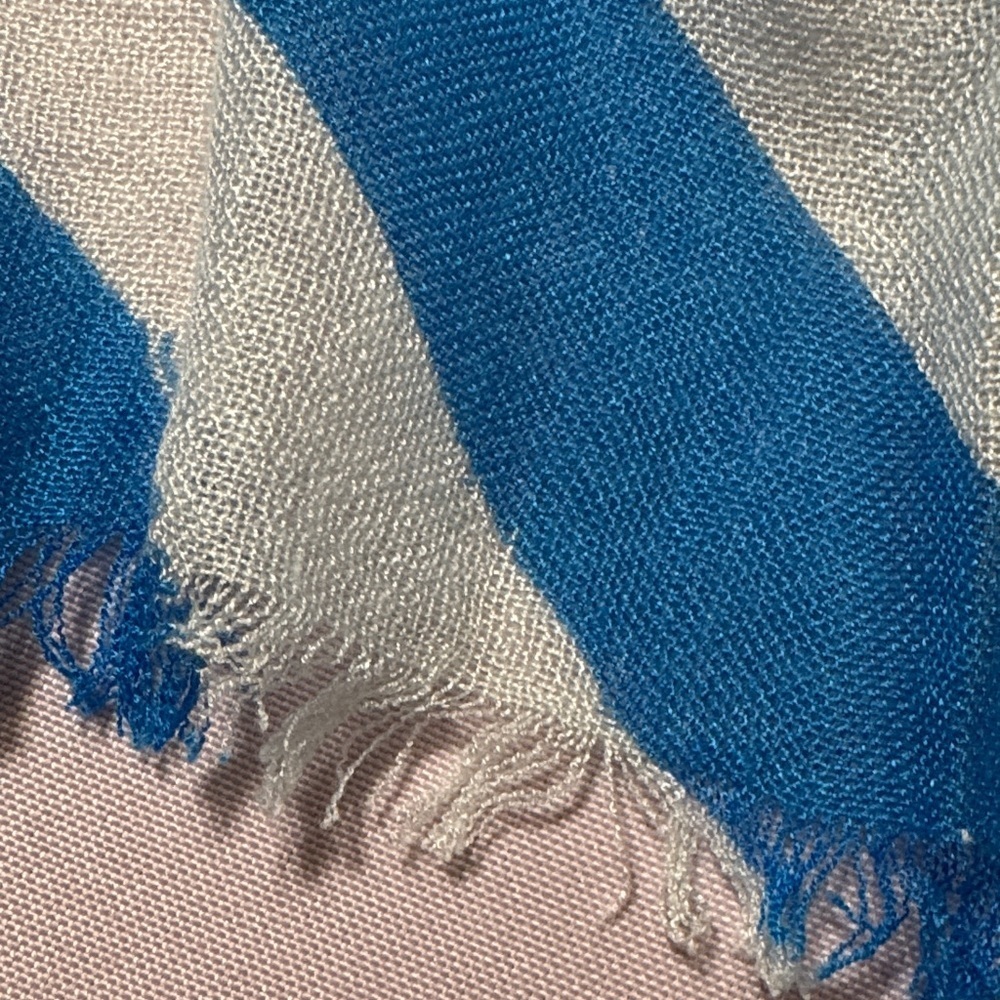 Lilly Pulitzer Blue and White Striped Scarf - Picture 4 of 5
